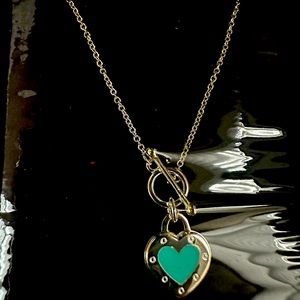 Tiffany$Co blue heart necklace